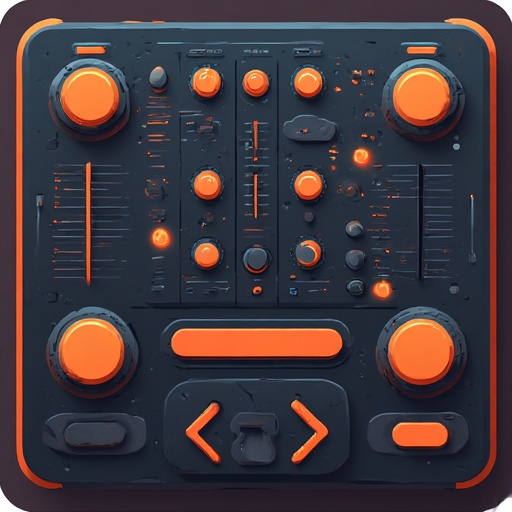 Professional mixing console in use